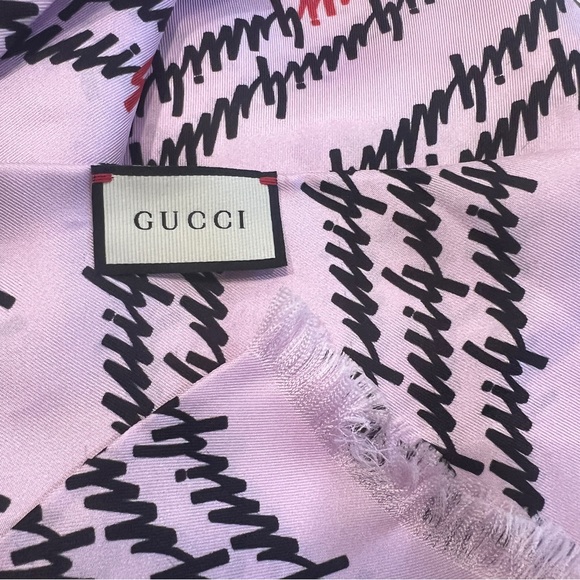 Gucci Silk Logo Scribble Scarf - Picture 4 of 6